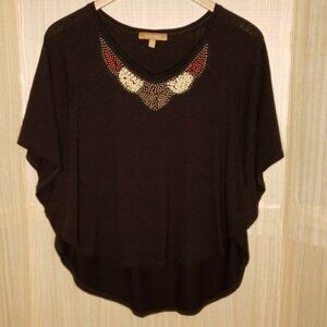 Ellen Tracy Poncho Style Brown Top. Small